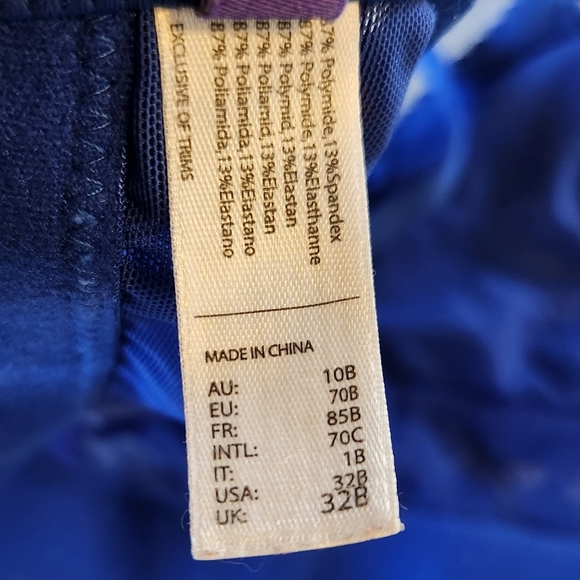 Parfait Lingerie Mia Wireless Lace Bra Bralette Blue 32B Wire Free Lingerie Sexy - Picture 6 of 7